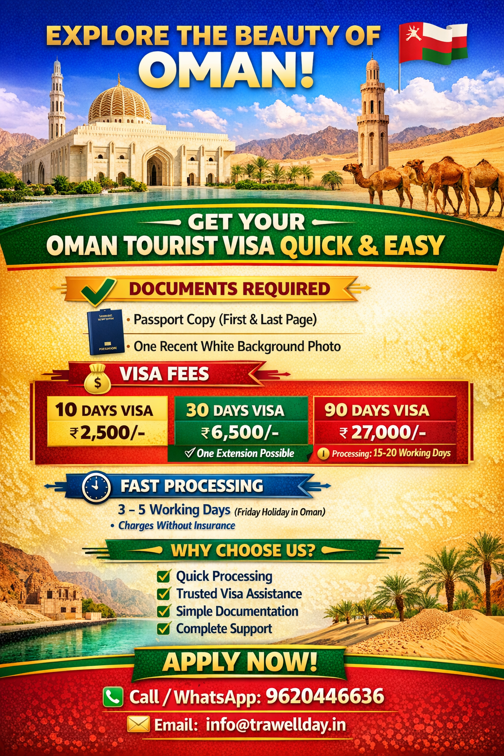 Oman Tourist Visa in Chennai